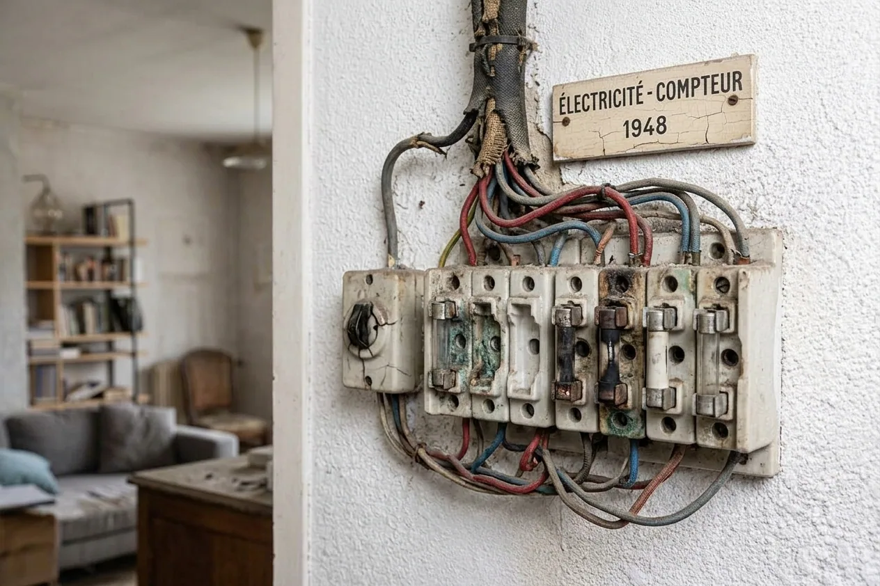 Électricien à Aubervilliers — avant (chantier 1)